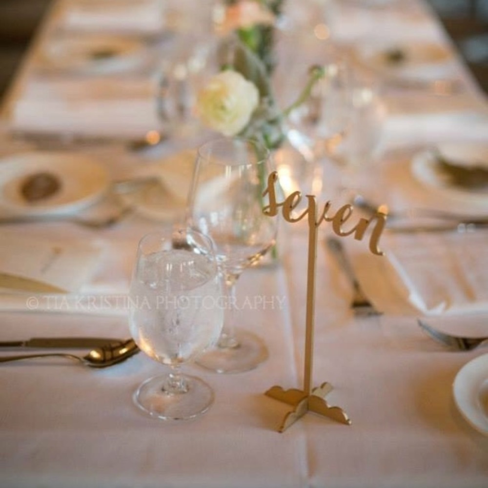 Like new gold wedding/party table numbers 1-15